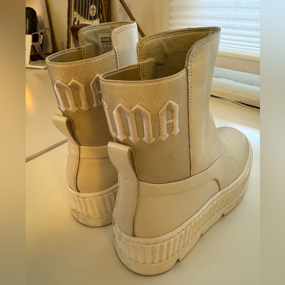 Puma White Chelsea Ankle Boots